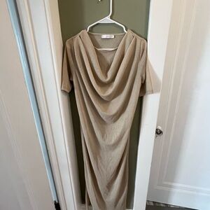 Mango draped lurex dress